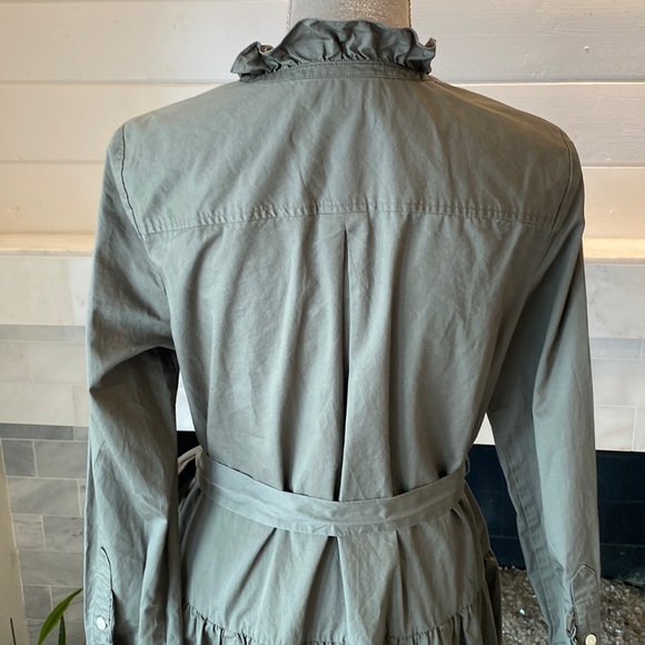 Kate Spade Broome Street Ruffled Ilive Poplin Shirtdress Size Medium - Picture 14 of 15